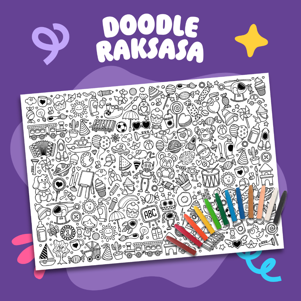 Jual DOODLE RAKSASA | Mainan edukasi kreasi anak kertas mewarna jumbo ...