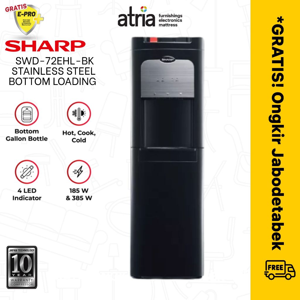 Jual Sharp Dispenser Bottom Loading SWD-72EHL-BK / SWD-72EHL-WH ...