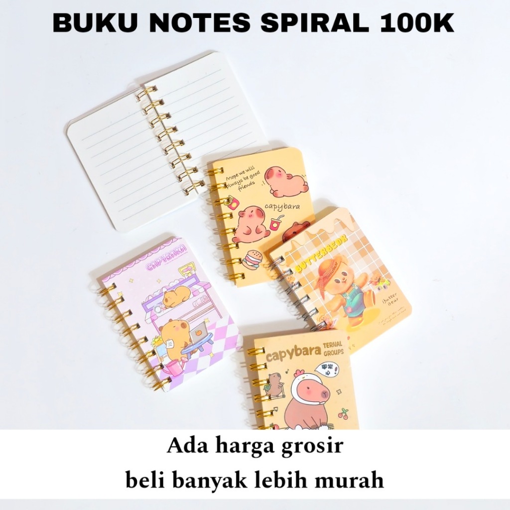 Jual MJ Buku Notes Spiral 100K Biasa Lucu/ Buku Catatan/Memo Mini ...