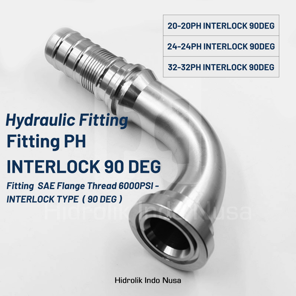Jual Hydraulic Fitting PH INTERLOCK 90 DEG ( Size 1 1/4