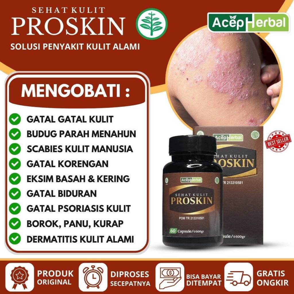 Sehat Kulit Proskin Ekstrak Daun Binahong Berkualitas (Produk Bergaransi) Isi 60 Kapsul Non Poskin