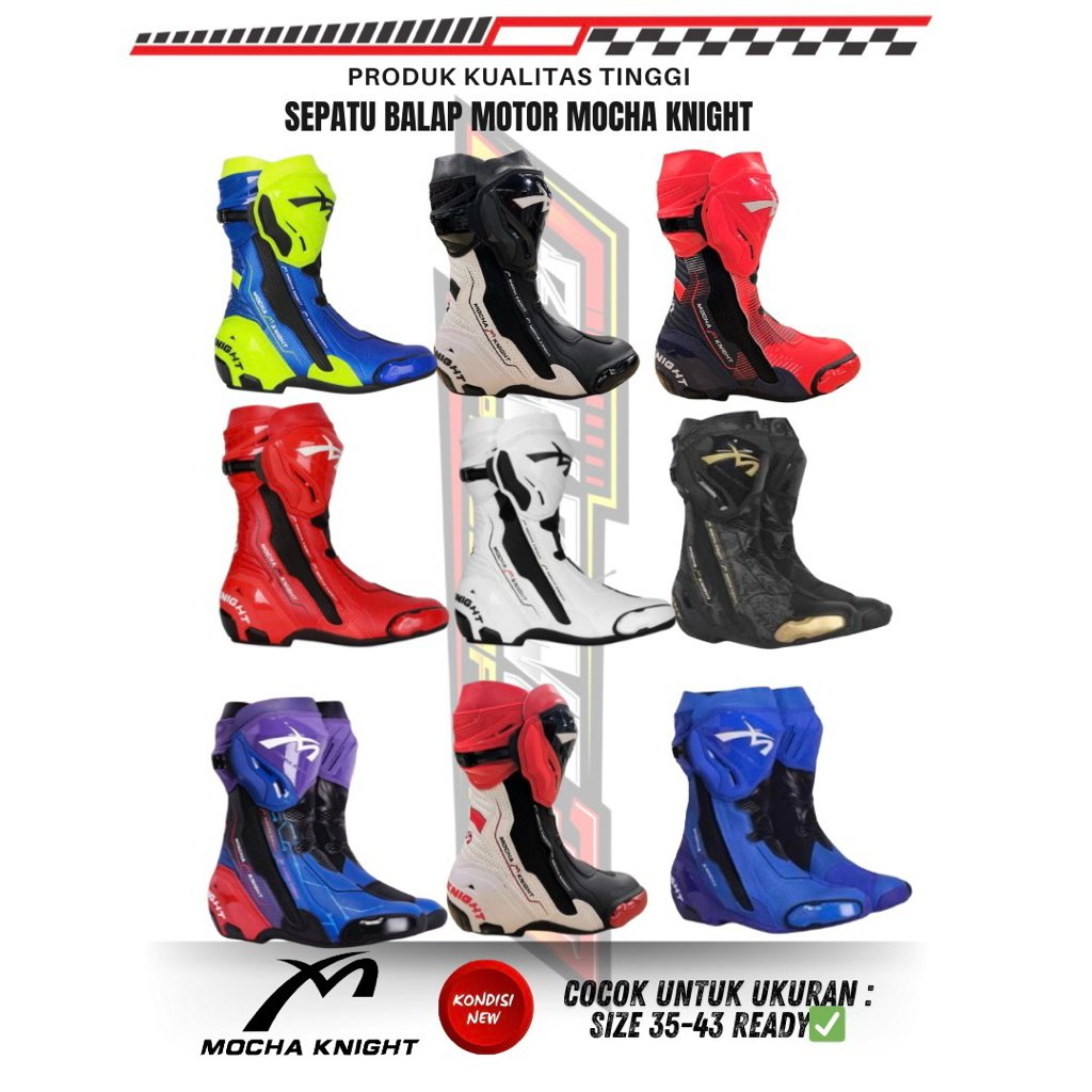 Jual Sepatu Balap Motor Road Race MochaKnight ORIGINAL | Shopee Indonesia