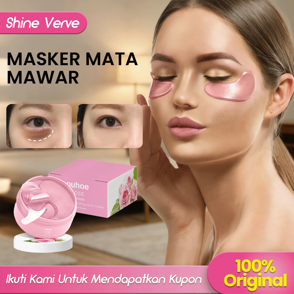 Jual OUHOE Masker Mata Mawar 60pcs Masker Mata Refreshing Hyaluronic ...