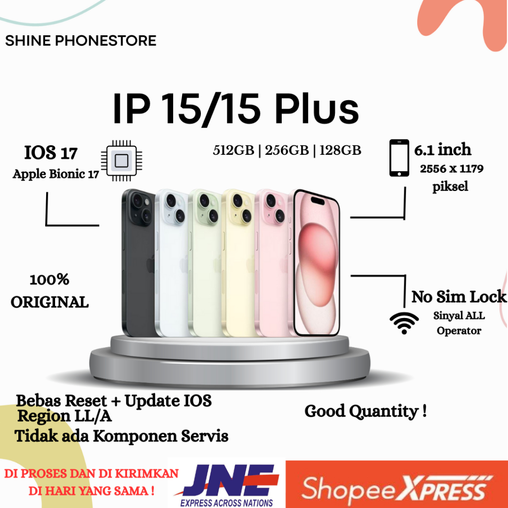 Jual IP 15 Plus inter Normal 128GB 256GB Second Bekas Like New Inter ...