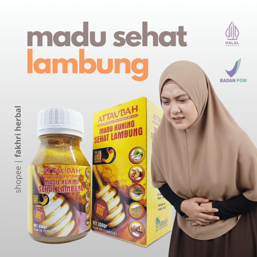 Madu Obat Maag Asam Lambung dan Gerd Kronis Herbal Paling Ampuh ATTAUBAH 350gr