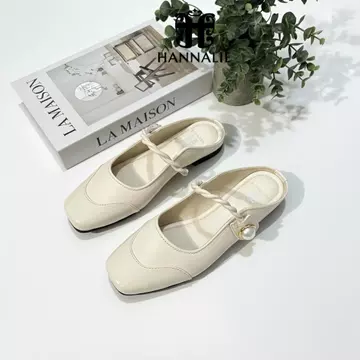 Sepatu Flatshoes Wanita Model Bustong Mutiara Desain Elegan