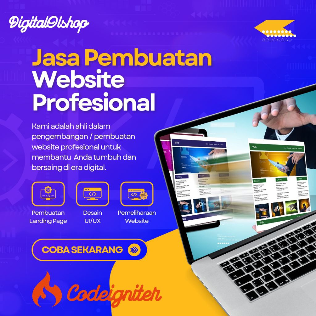 Jasa Pembuatan Website Apa Saja Menggunakan Codeigniter 4 dan 3 + Share Hosting