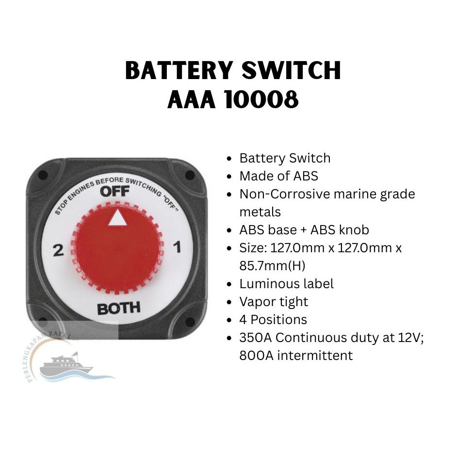 Jual Battery Switch AAA 10008 Rating 350A Continuous duty at 12V; 800A ...