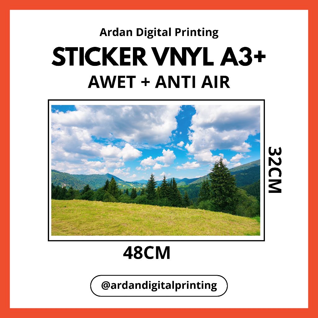 Jual Sticker Vinyl A3 Plus Cetak Full Color | Tahan Air | Print Sticker ...