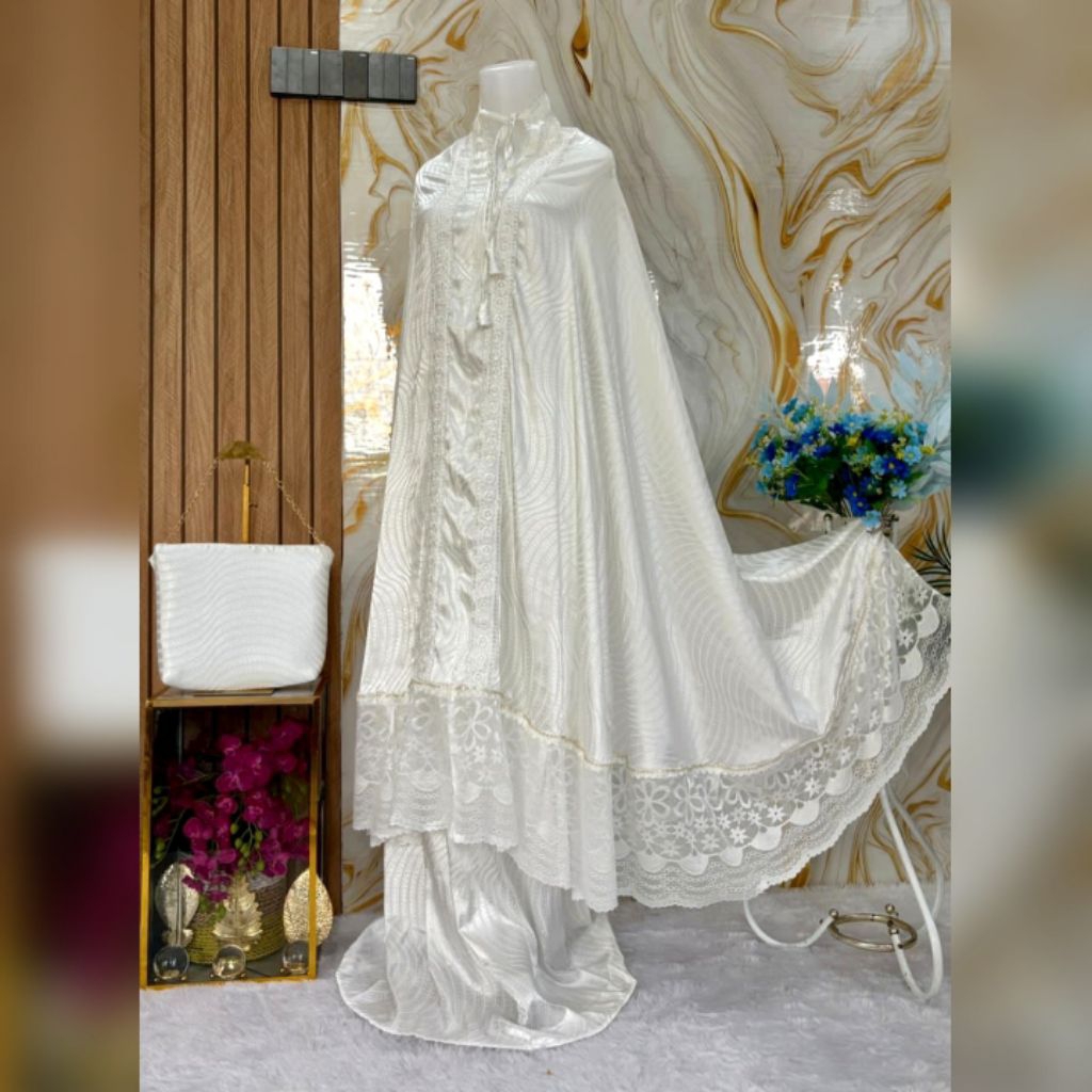 mukena terbaru 2026!! mukena sevia swarosky Armani jaguar renda brukat mewah dan cantik