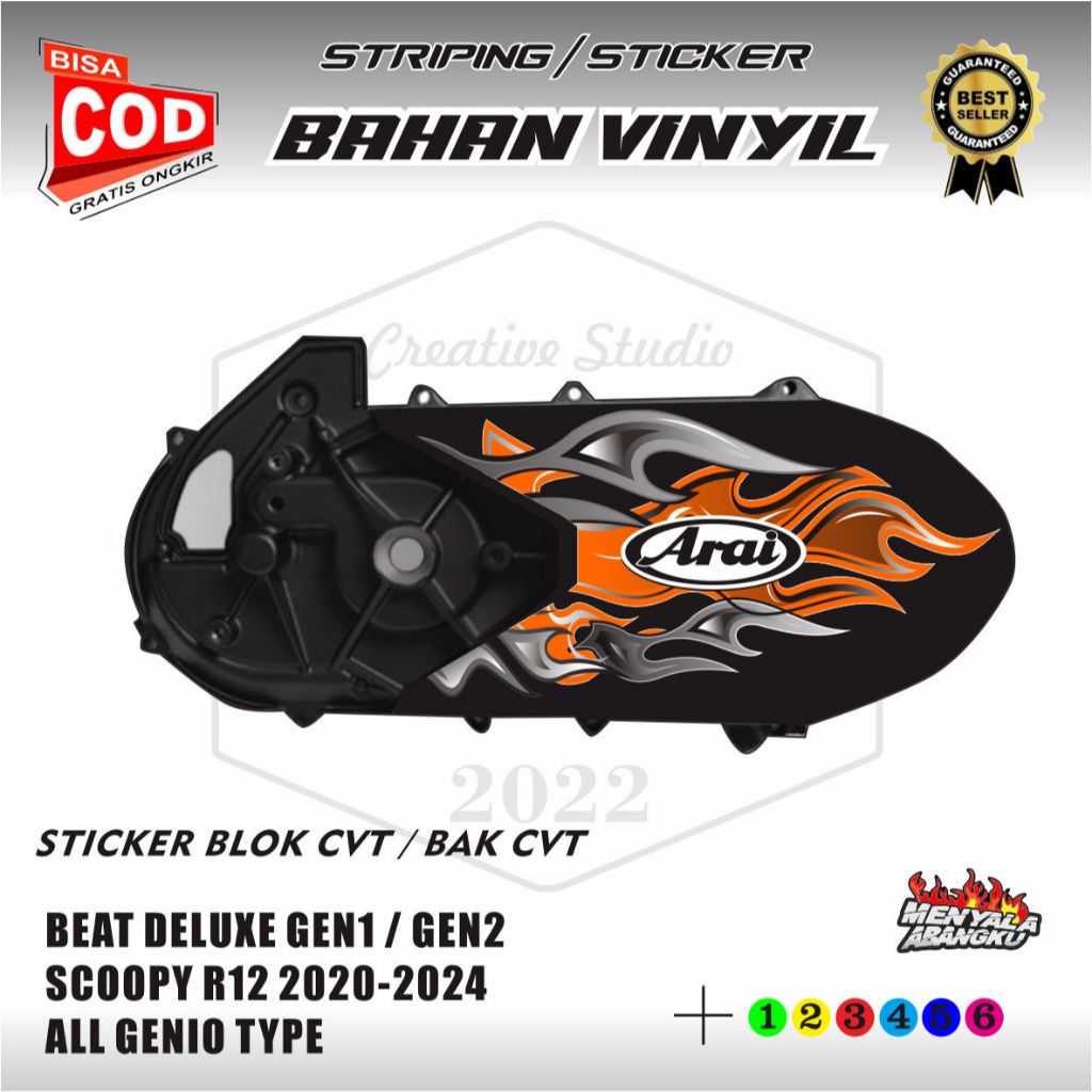 Jual sticker bak cvt all honda new delux,scoopy.genio motif api bahan ...