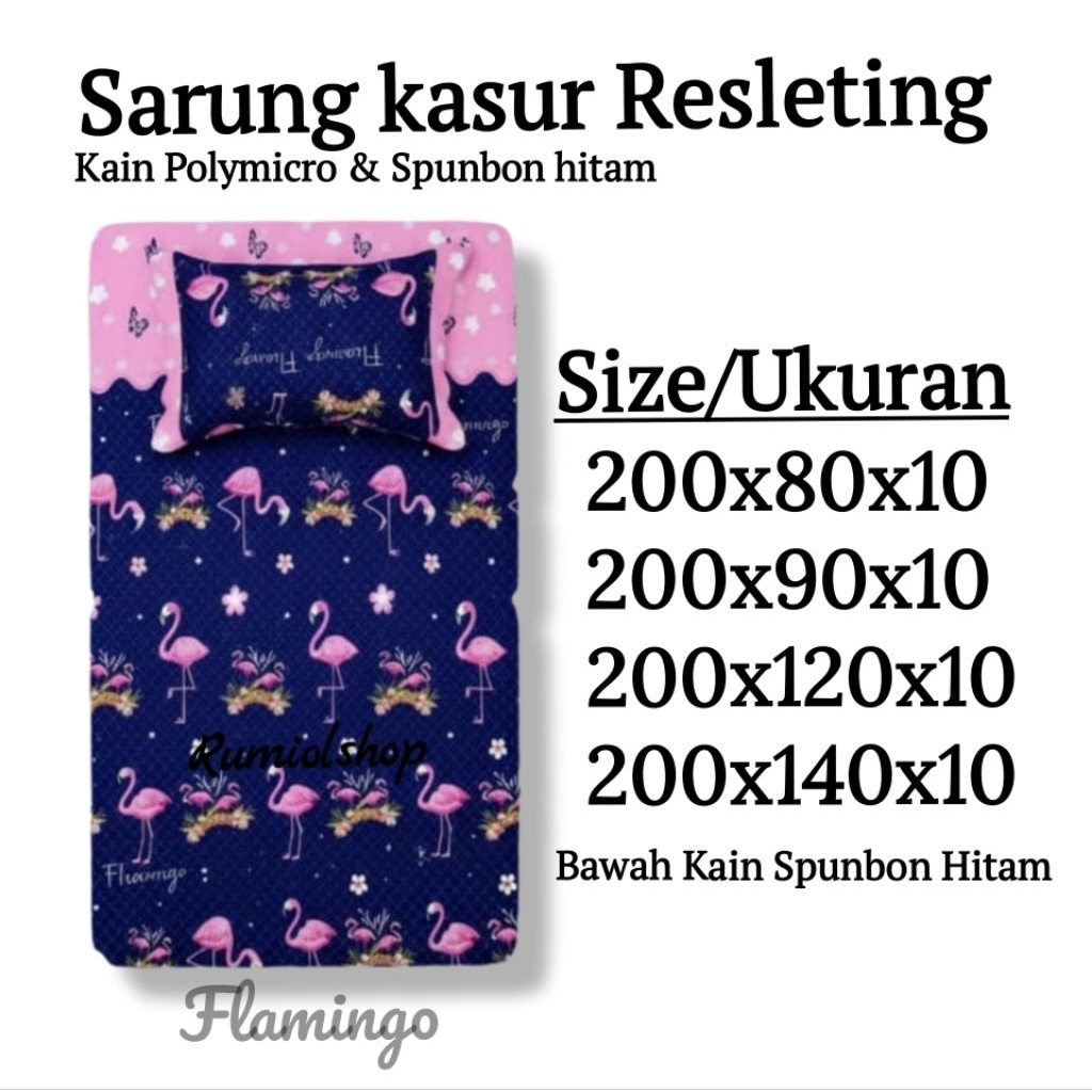 Jual Sarung kasur Busa Resleting kain polymicro dan bawah spunbon hitam ...
