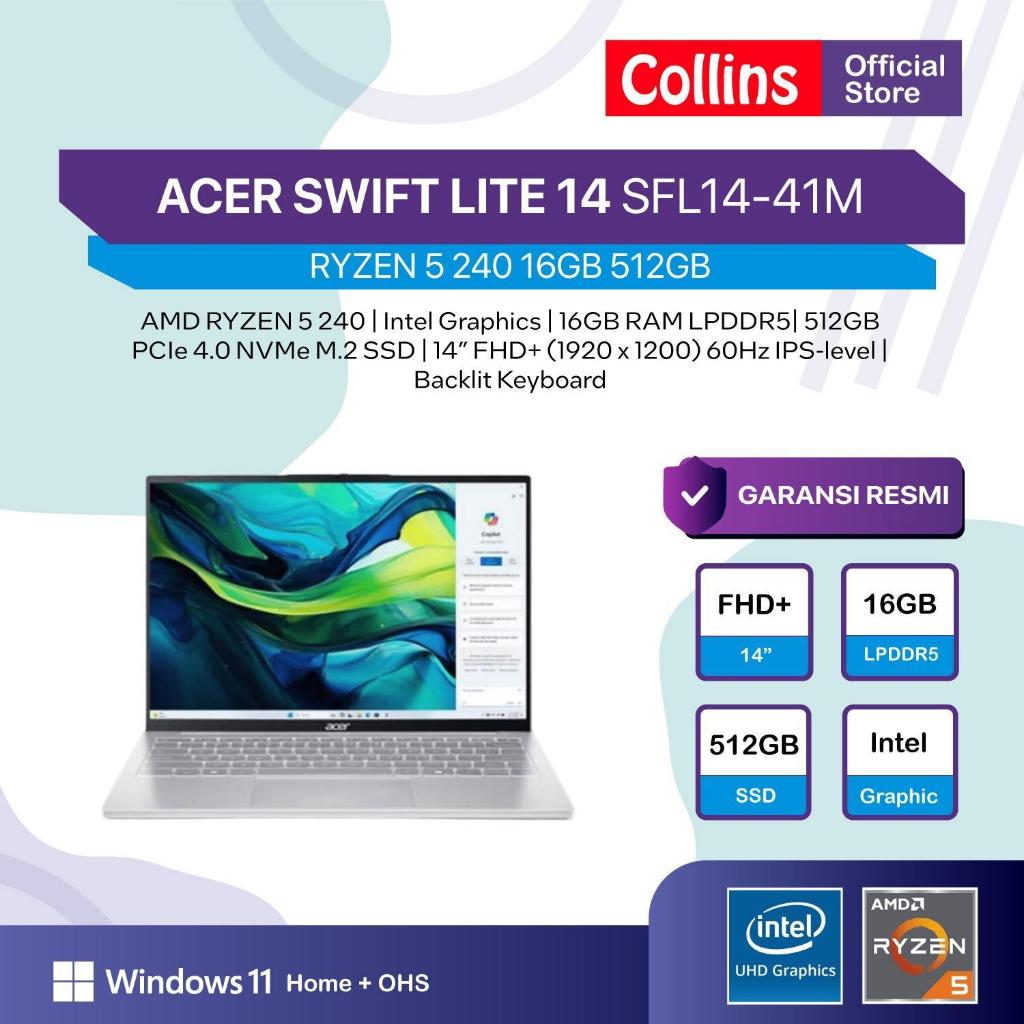 Jual Acer Swift Lite 14 SFL14 AMD Ryzen 5 240 RAM 16GB SSD 512GB W11 ...