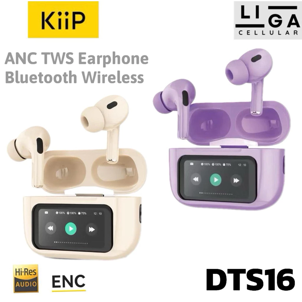 KiiP DTS16 TWS ANC Earphone Bluetooth Wireless Smart Screen Active Noise Reduction Headset