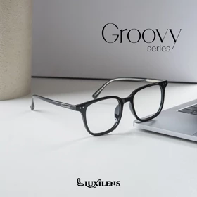 Luxilens Groovy Frame Kacamata Kotak Fashion Pria Dan Wanita Normal Minus Lensa Antiradiasi