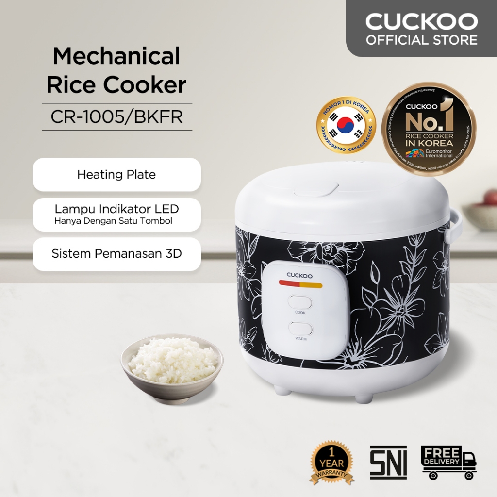 Jual CUCKOO Low Watt Mechanical Rice Cooker 1.8 L CR-1005/BKFR Magic ...