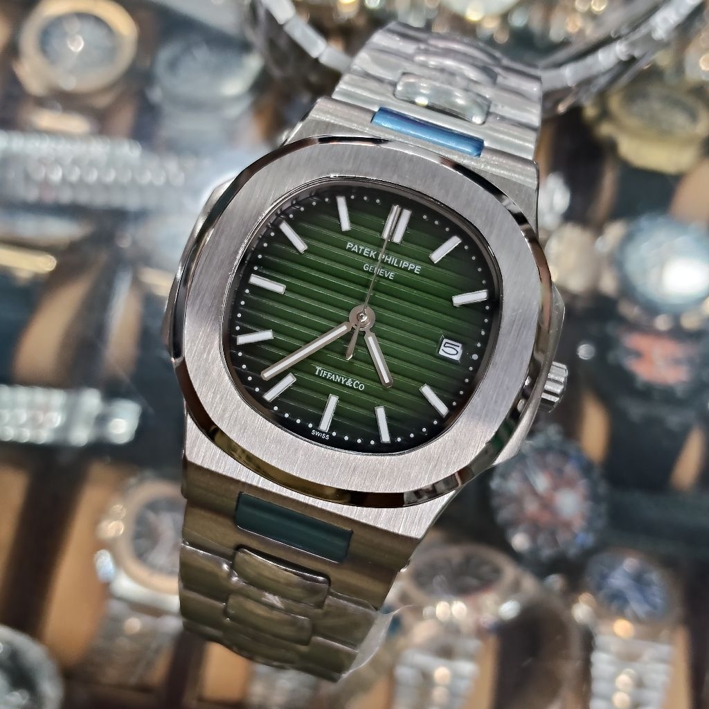 Jual Ptek Philipp PP Nautls Automatic Silver Emerald Green Dial ...