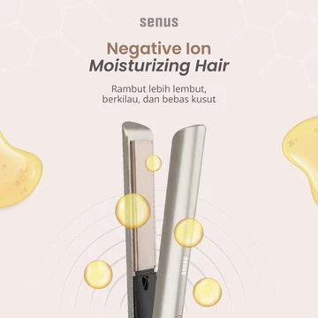 GOLD Senus Hair Straightener Catokan Pelurus Rambut Ceramic Plate Dengan Minyak Argan