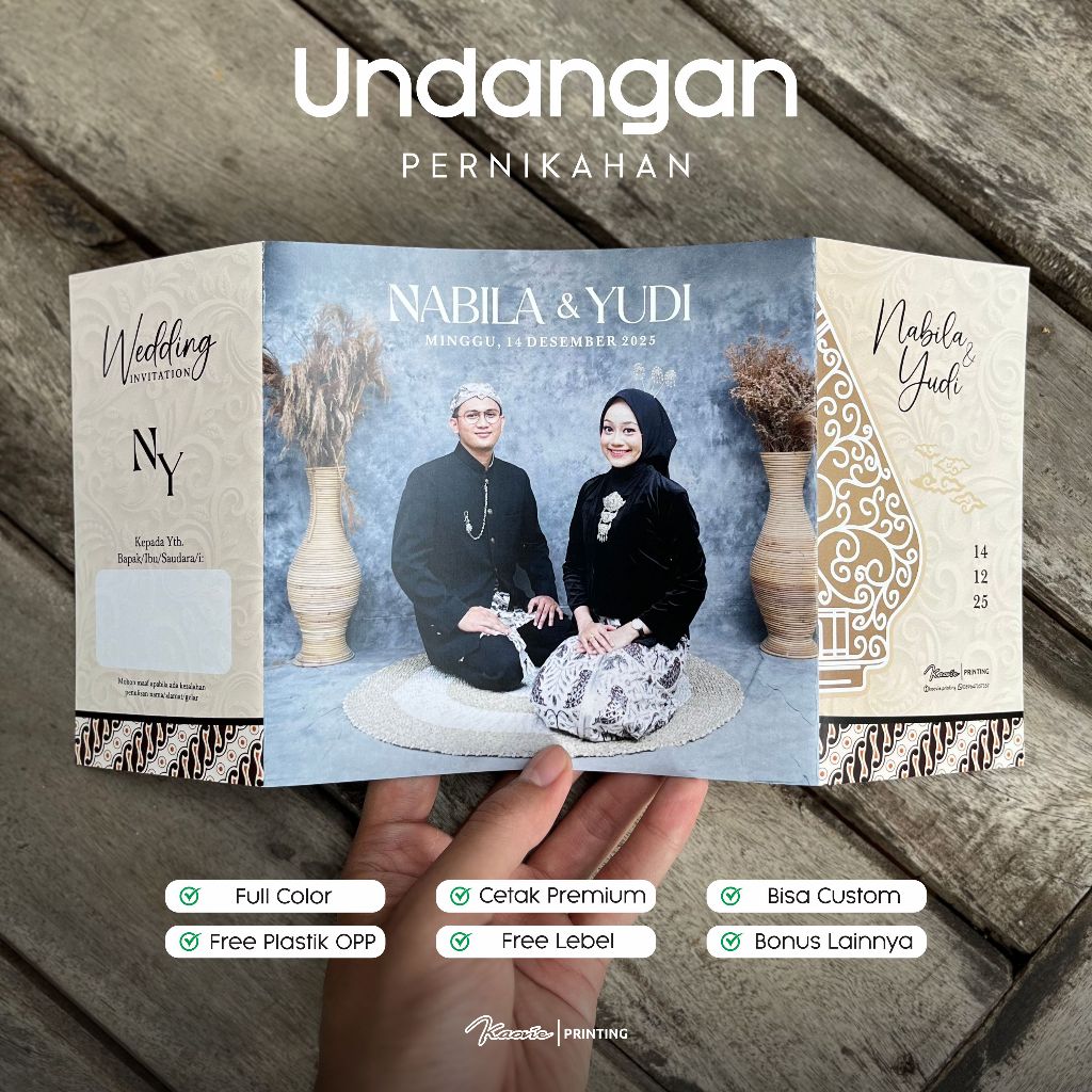 Jual Undangan Pernikahan Foto Elegan Full Color - Undangan Nikah Custom ...