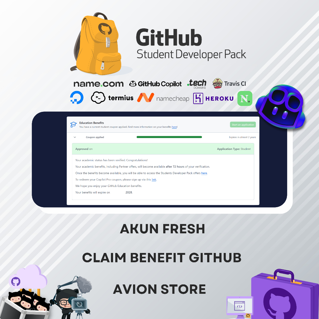 Jual GitHub Student Developer Pack (Student Verified) - Claim Benefit ...