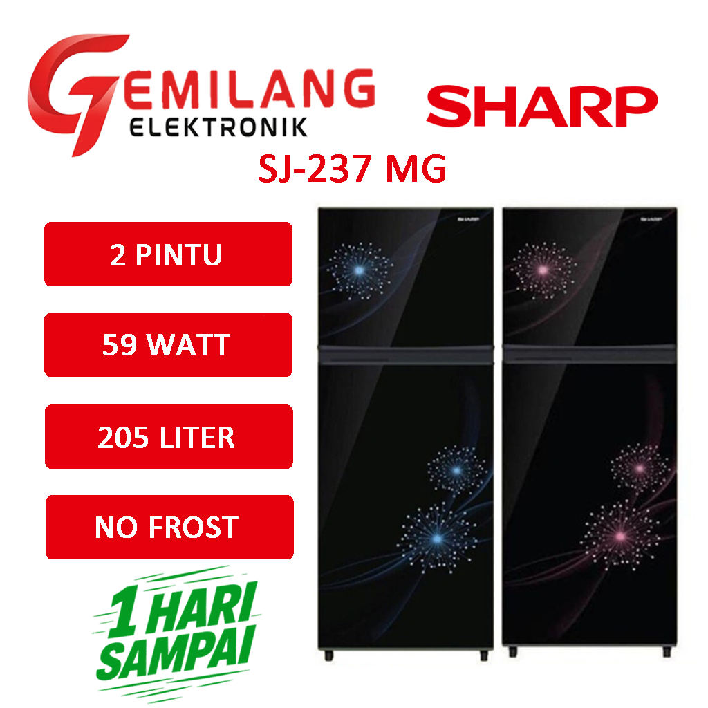 Jual KULKAS SHARP SJ-237MG KULKAS 2 PINTU KAPASITAS 205 LITER NO FROST ...