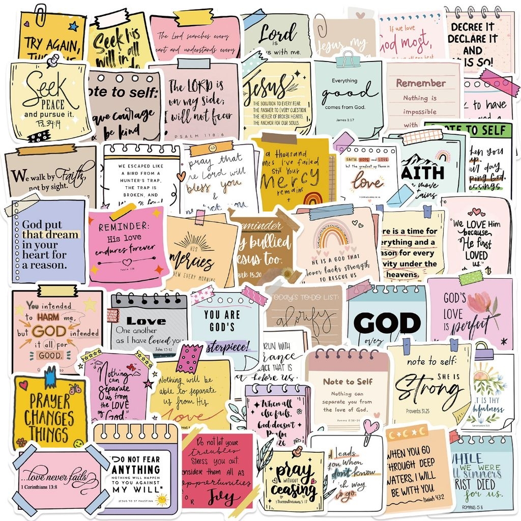 Jual Stiker Rohani / Stiker Ayat Alkitab / Bible Verse Stickers ...