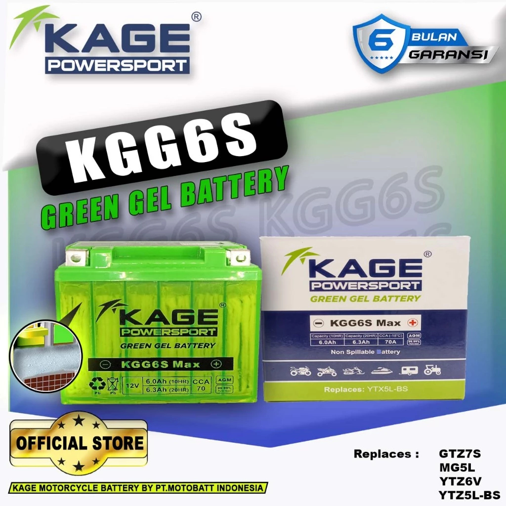KAGE AKI MOTOR HONDA BEAT FI SW MTZ5S GTZ5S AKI KERING GARANSI 2 BULAN 100% Asli 4.2ah BY MOTOBATT