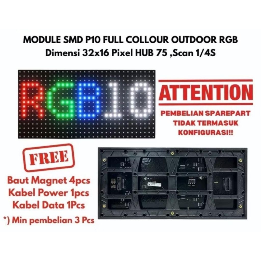 Jual LED Display P10 Running Text Warna Full Colour Outdoor SMD RGB ...