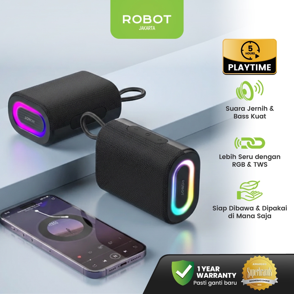 Jual ROBOT Speaker Bluetooth Bass Kuat Suara Jernih LED RGB TWS ...