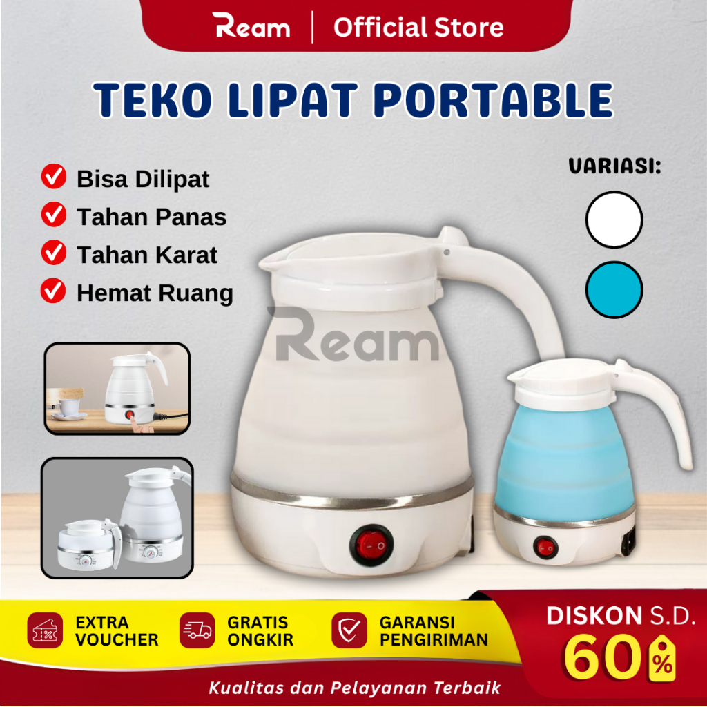 Jual REAM Teko Listrik Lipat Portable 600ml Pemanas Air Foldable ...