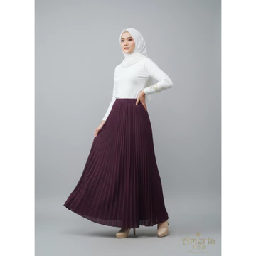 Rok Plisket Ceruty Babydoll Premium Heavy Sifon Exlusive Pleated Skirt Ceruti