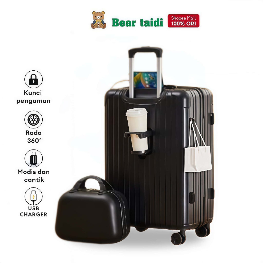 Jual Bear Taidi Koper Kabin 20 Inch Pengisian Daya Usb Koper 22 Inci ...