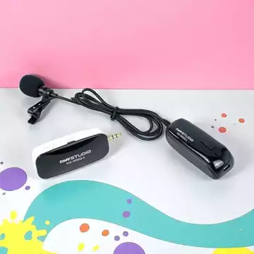 MS TaffSTUDIO UHF Mic Clip On Wireless Konten Kreator Microphone Lavalier HP Transmitter HX