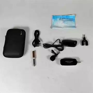 MS TaffSTUDIO UHF Mic Clip On Wireless Konten Kreator Microphone Lavalier HP Transmitter HX