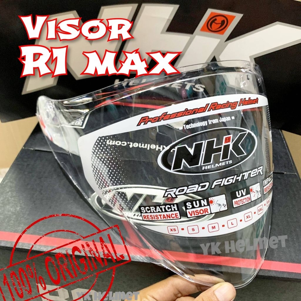 Jual original VISOR NHK R1 MAX | Kaca Helm R-1 max / Elite Hitam PnP S1 ...