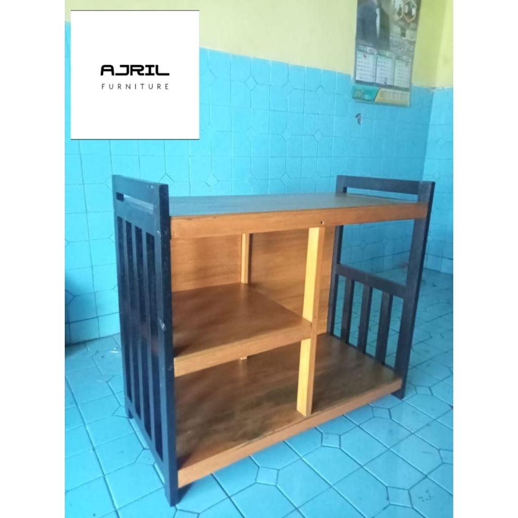Jual Meja kompor 2 tungku/meja televisi/meja rice cooker, berbahan kayu ...