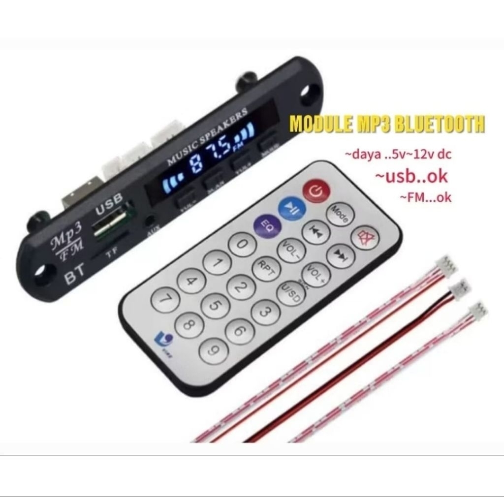 Jual Modul Mp3 kit modul bluetooth USB AUX FM RADIO 12V | Shopee Indonesia