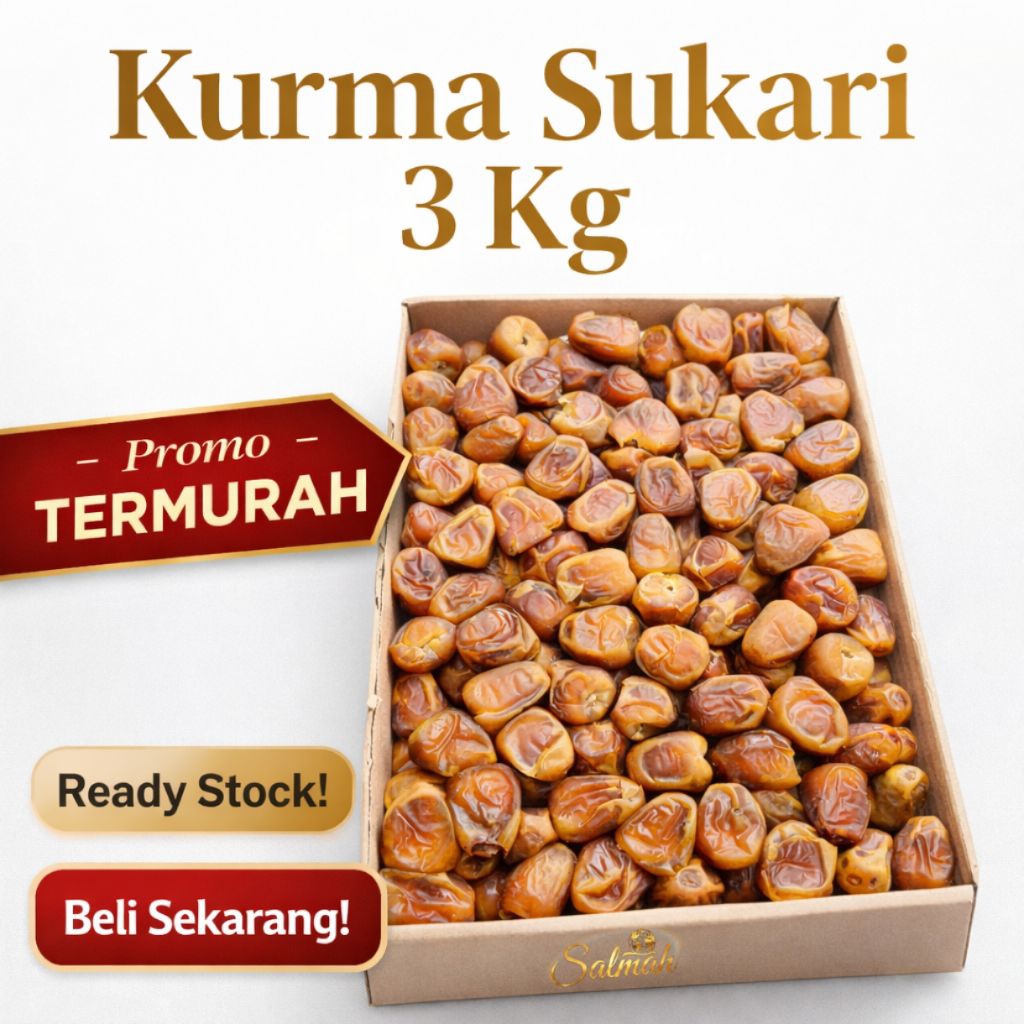 Jual KURMA SUKARI PREMIUM 3 kg Kurma Sukari 100% lembut dan manis Kurma ...
