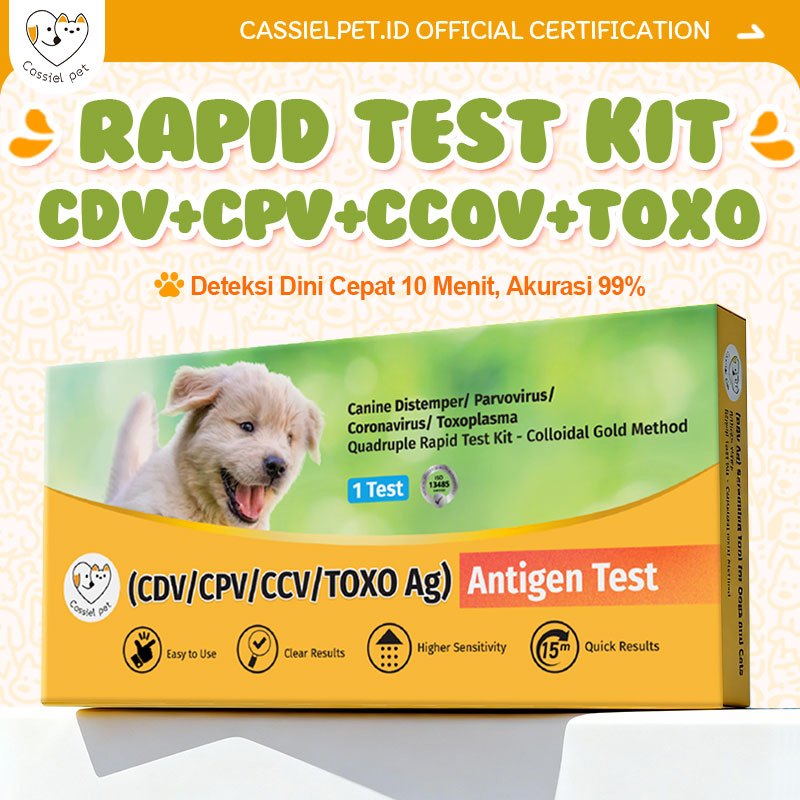 Jual Cassiel Pet Test Kit Multi Penyakit (CDV+CPV+CCoV+Toxo) + Rabies ...