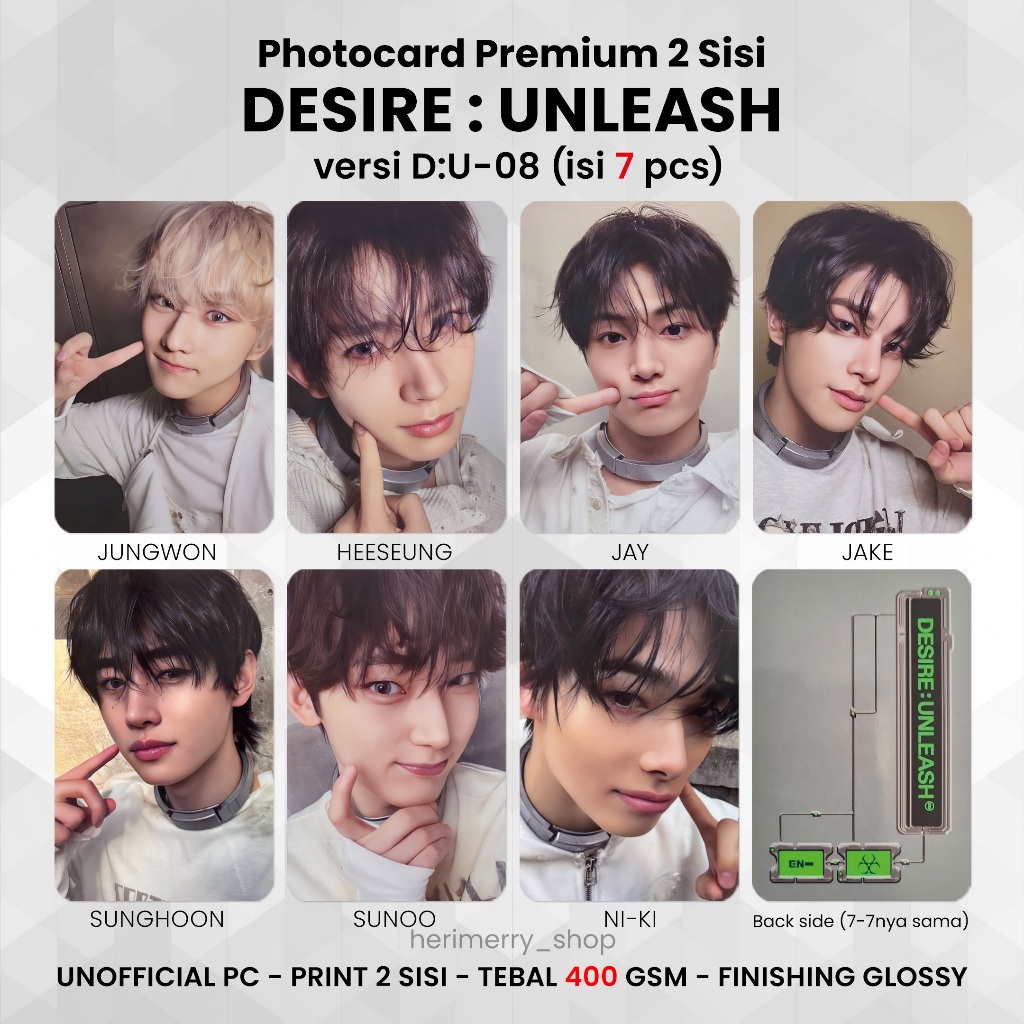 Jual (ISI 7 PCS) Photocard ENHYPEN Desire Unleash - PC 2 SISI KPOP