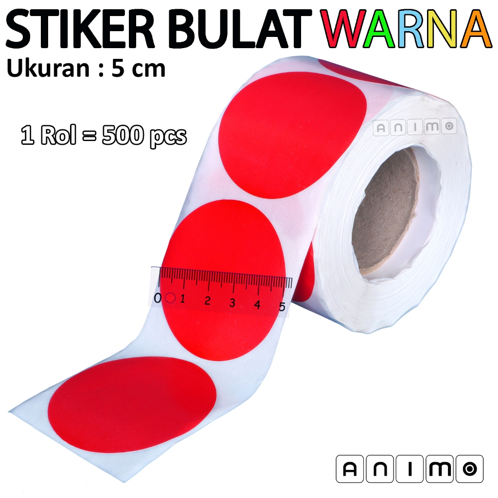 Jual Stiker Bulat Warna 5 CM - COLOR DOT STICKERS - Stiker Bulat Glossy ...
