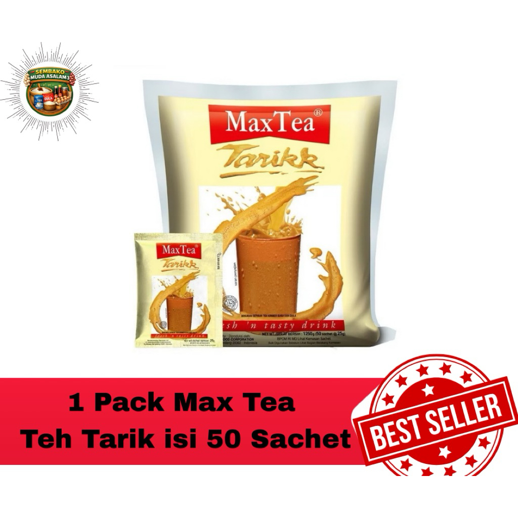 Jual Max Tea Teh Tarik 1 Pack isi 50 Sachet / Minuman Teh Tarik ...