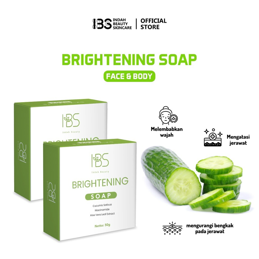 IBS BUY 1 GET 1 Facial Wash Sabun Cuci Muka Pencerah Wajah dan Badan bpom (Hijau)