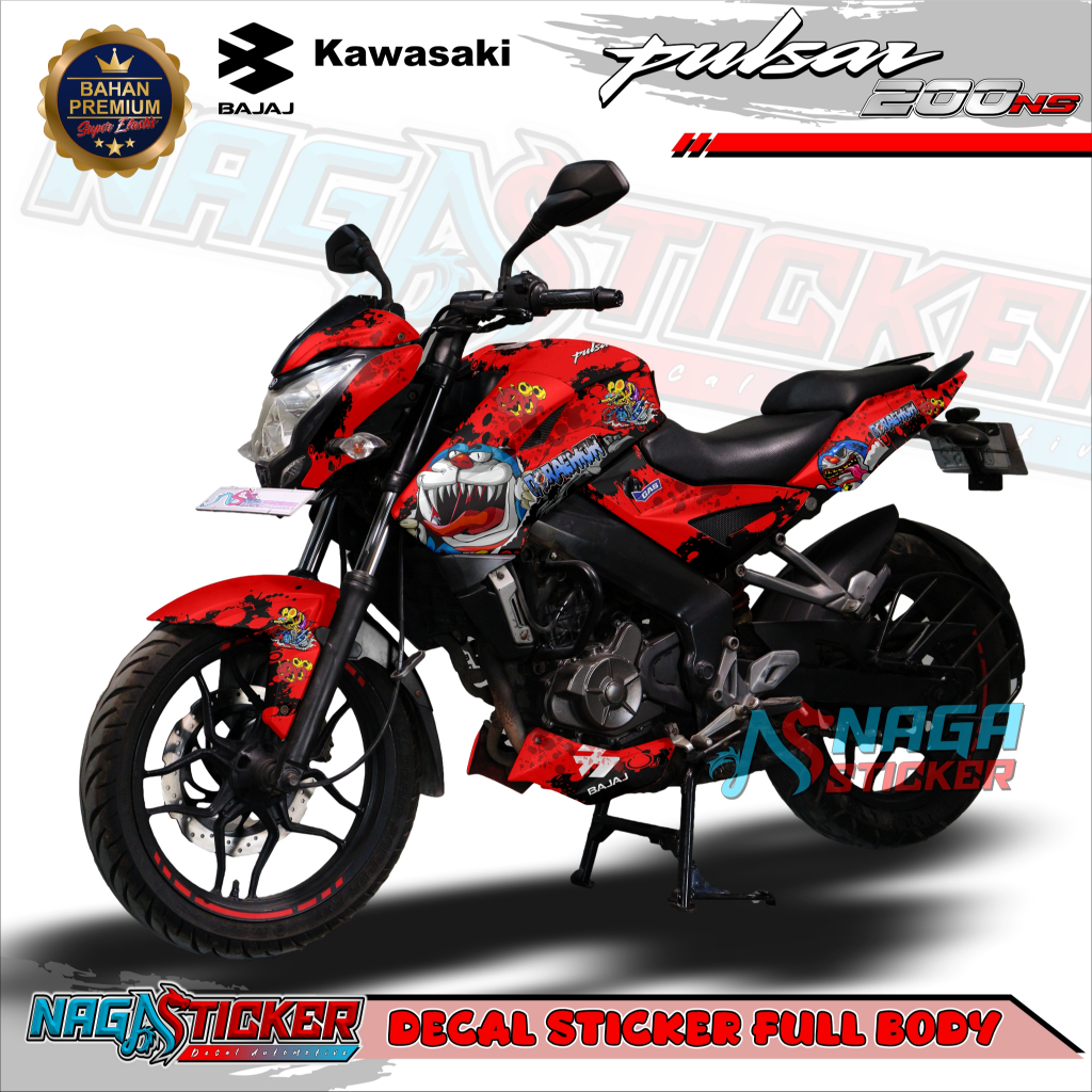Jual Decal Sticker Motor Full Body Kawasaki Bajaj Pulsar NS200 Motif ...