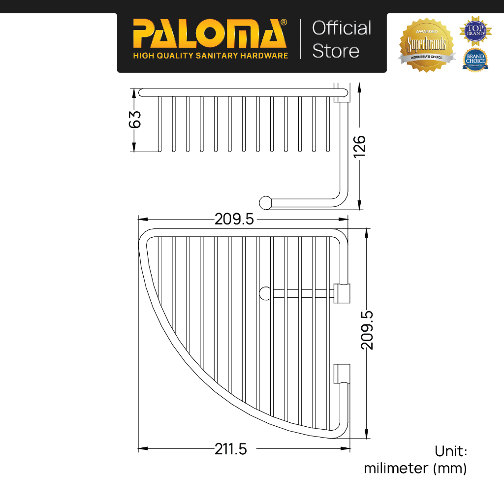 Jual PALOMA BAP 5236 Rak Sudut Tempat Sabun Batang Holder Soap Rack ...