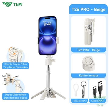 TNW T26Pro 3 IN 1 Extendable Grip Tripod Tongsis Mini Selfie Stick Zoom Remote Control Tripod