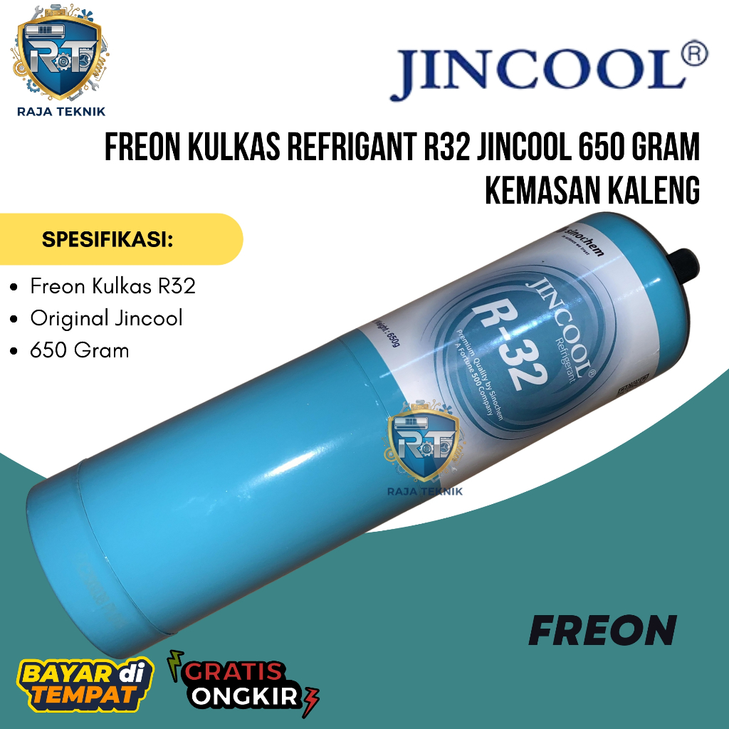 Jual Freon Kulkas REFRIGANT R32 JINCool 650 Gram Kemasan Kaleng ...
