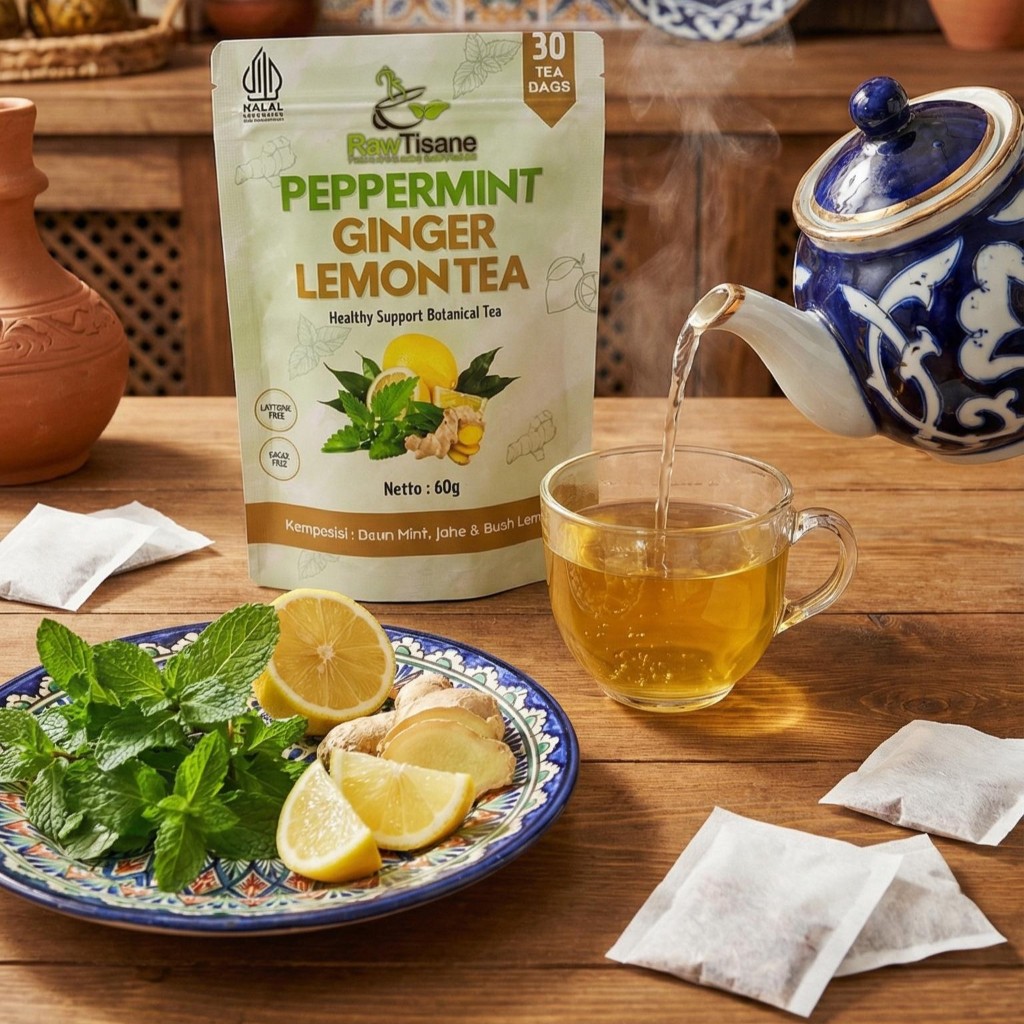 Jual RAW TISANE Peppermint Ginger Lemon Tea : Teh Celup Daun Mint, Jahe ...