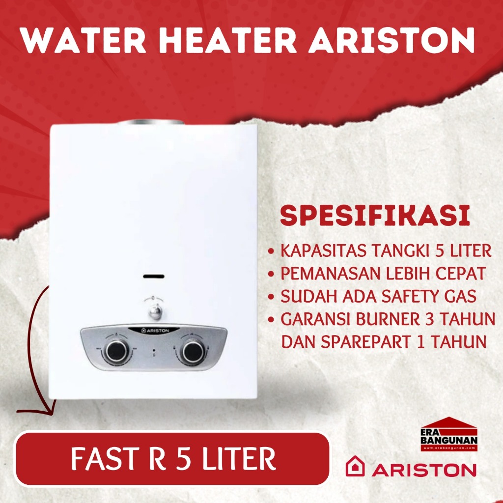 Jual Water Heater Gas Instant FAST R 5 Liter ARISTON | Shopee Indonesia