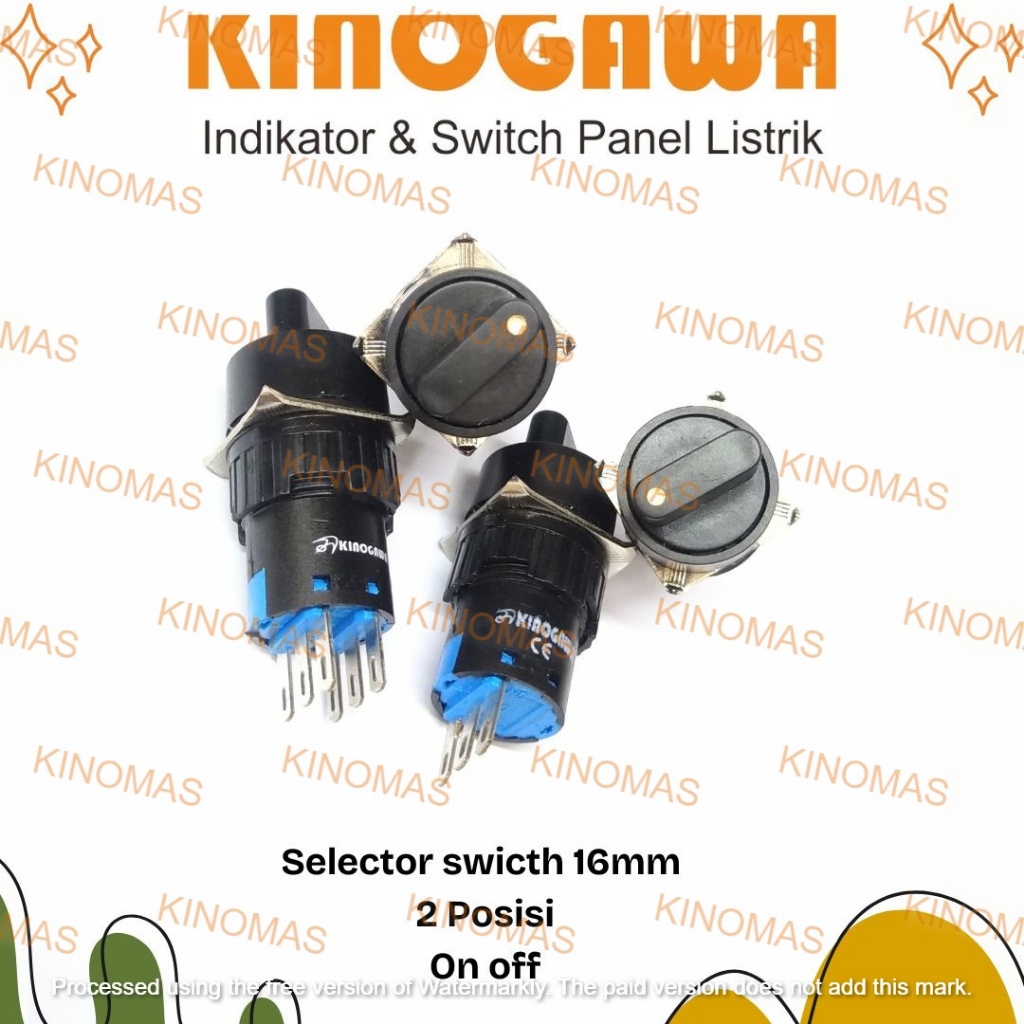Jual KINOGAWA Selector Switch 16mm 2 Posisi On Off Bulat Saklar Putar ...